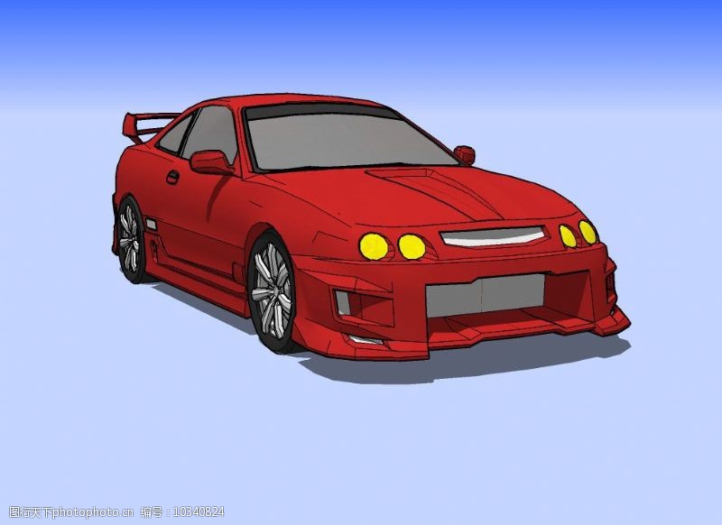 精选红车3D模型图片