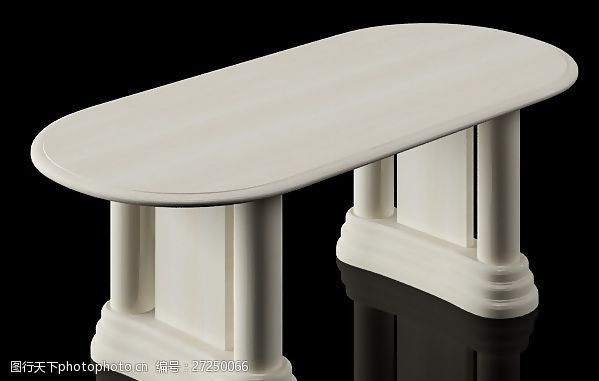 固定腿3D桌子模型