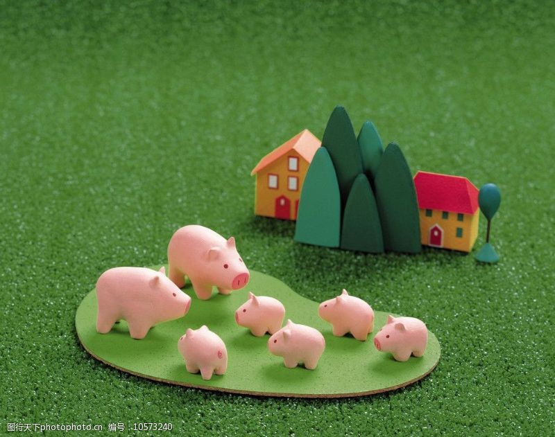 房屋模型小猪卡通模型图片