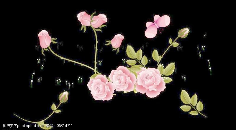时尚花纹模板下载玫瑰花藤图片