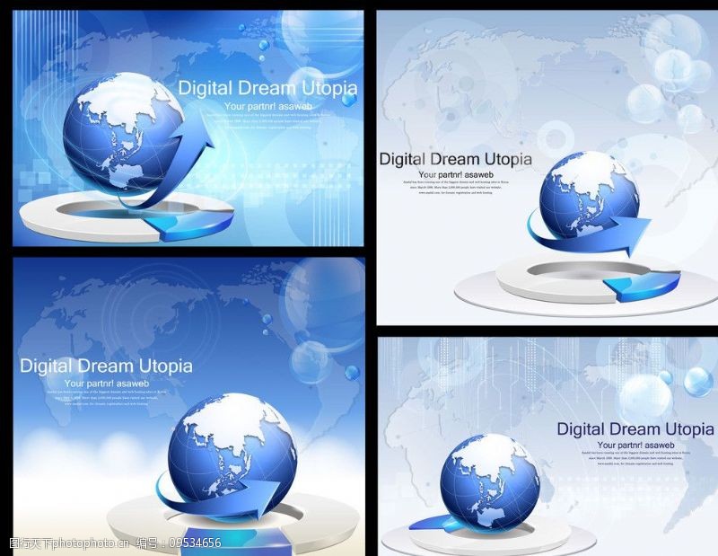 科技信息名片商务地球3商务背景图片