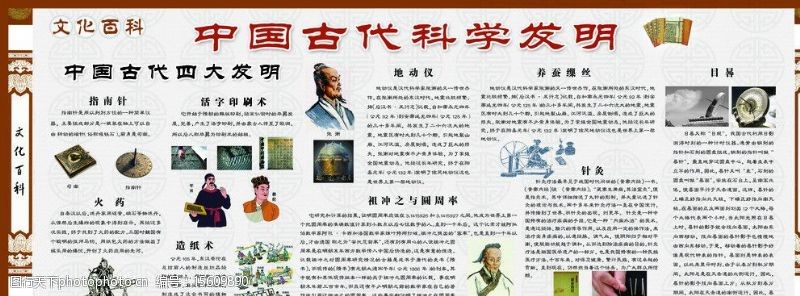 日晷学校展板中华文化图片