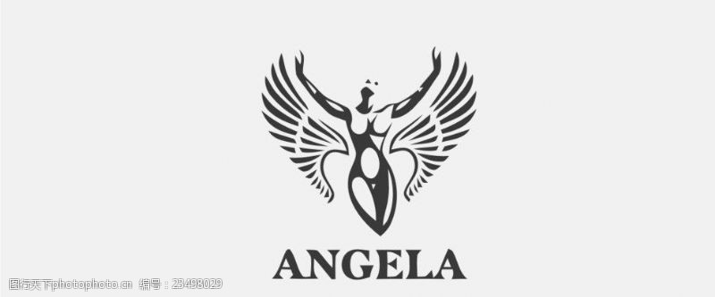 英文标志天使logo