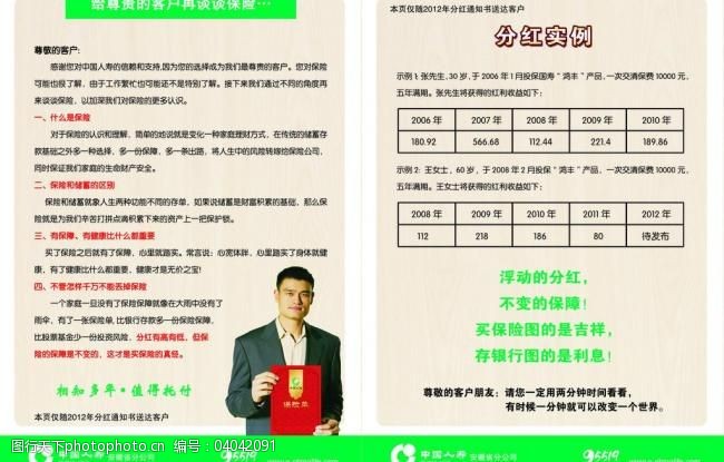 中国人寿模板下载保险分红彩页图片