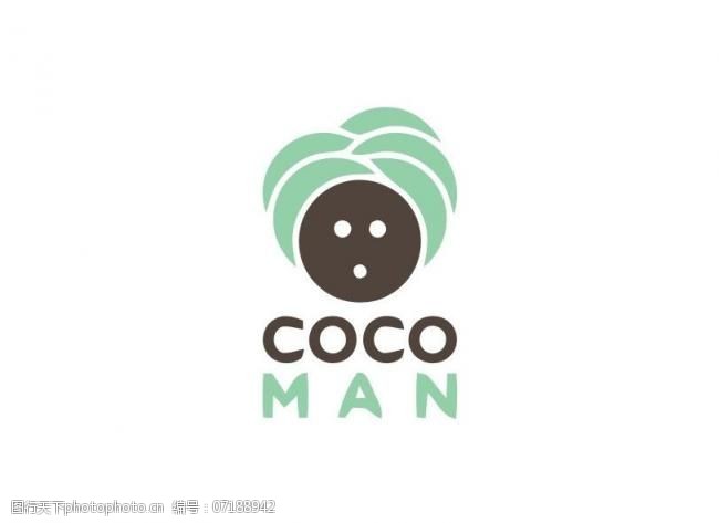方形标签椰子logo图片