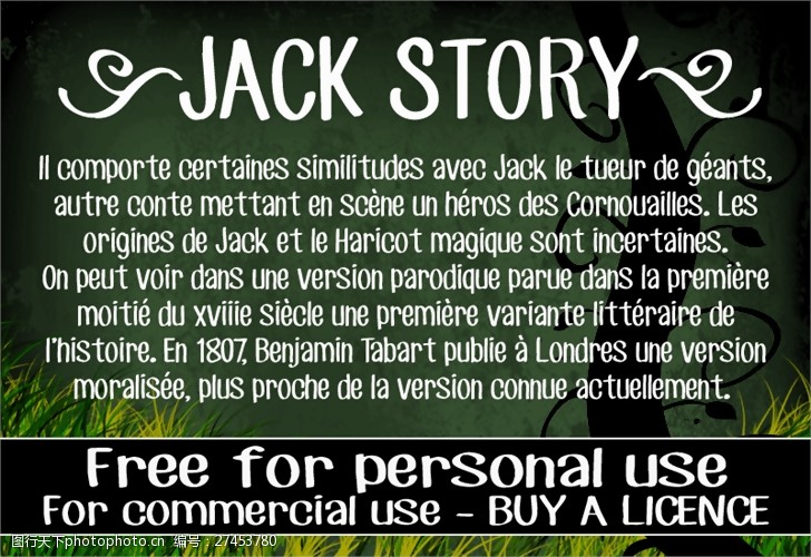 opentypeCF杰克的故事的字体