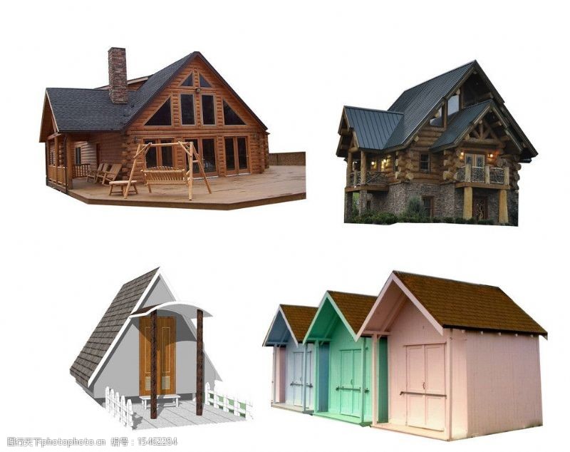 构件素材下载小木屋分层素材图片