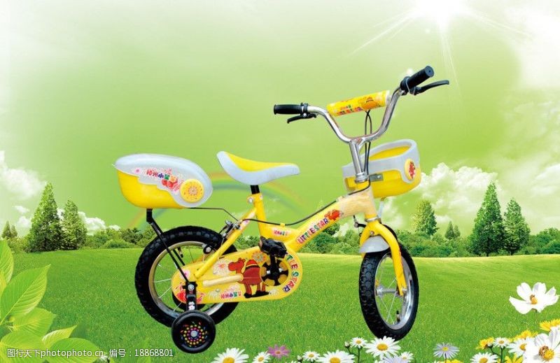 绿光科技小孩自行车图片