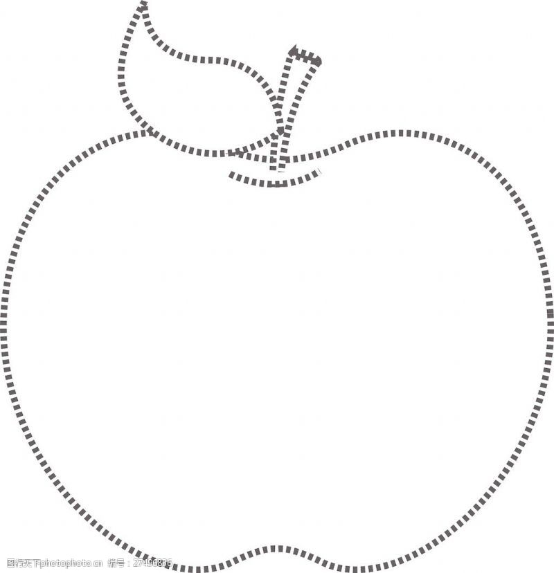 虚线框的苹果