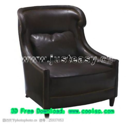 家具模型黑色的休闲沙发沙发单人沙发家具三维模型