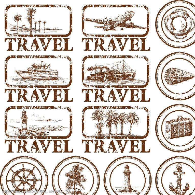 象征标识航海标签贴纸