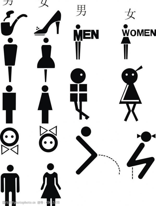 men男女厕所标志图片