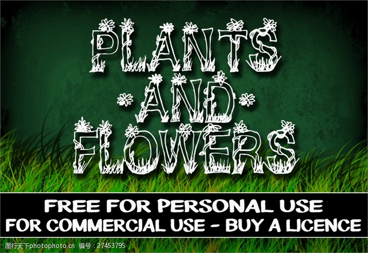 opentypeCF的植物和花卉的字体