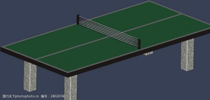 构件素材下载乒乓球台模型