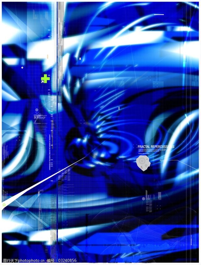 异度空间数码游戏背景设计psd分层素材蓝色雕塑