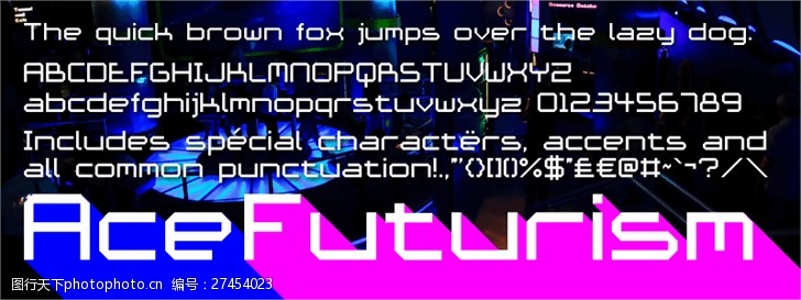 opentypeACE未来主义的字体