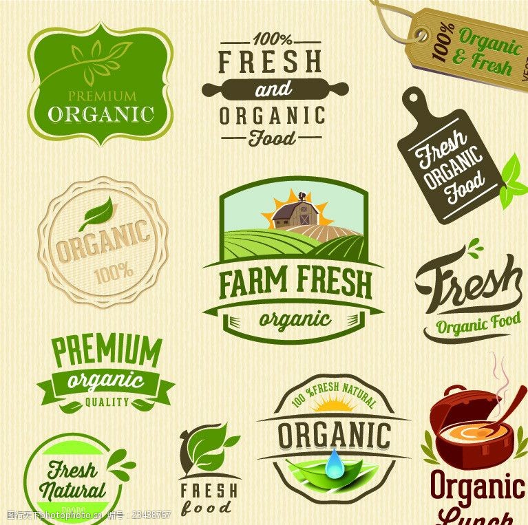 新洲图标原生态绿色食品标签
