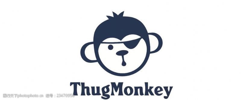 欧美插画猴子logo