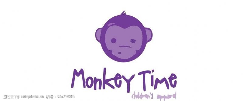 欧美插画猴子logo