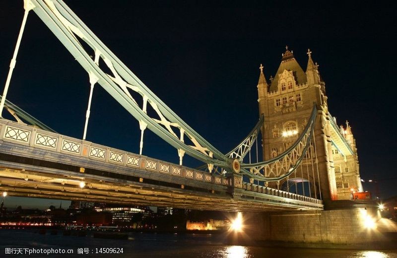 吊桥伦敦桥夜景图片