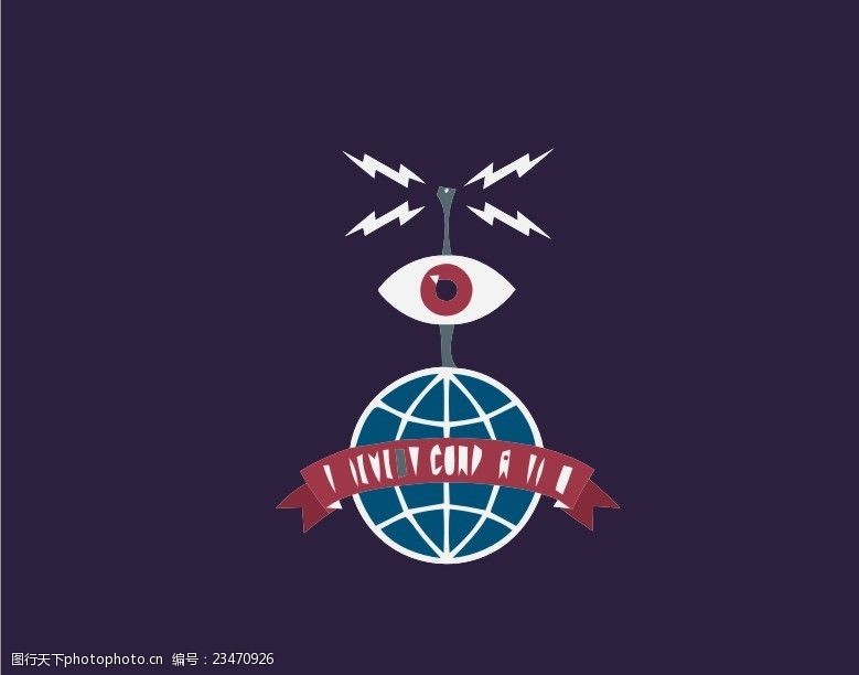 欧美插画眼睛logo