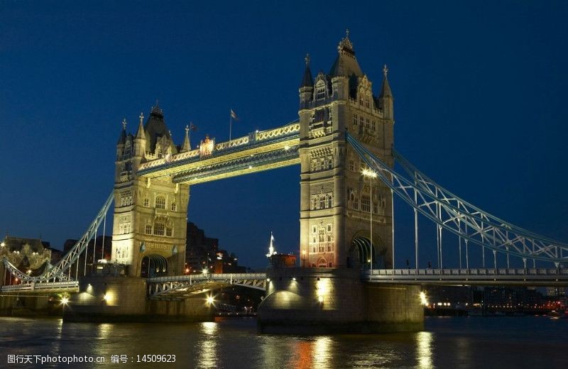 吊桥夜晚伦敦桥图片