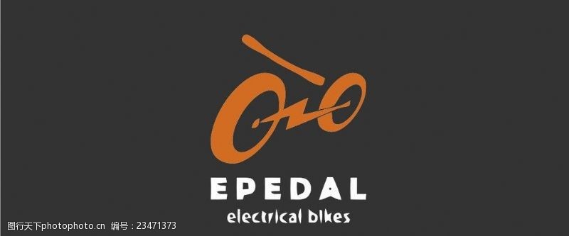 欧美插画自行车logo