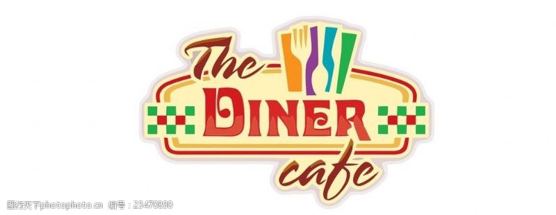 欧美插画餐厅logo