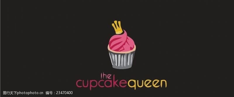 欧美插画蛋糕logo