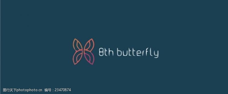 欧美插画蝴蝶logo