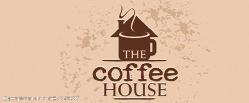 欧美插画咖啡logo