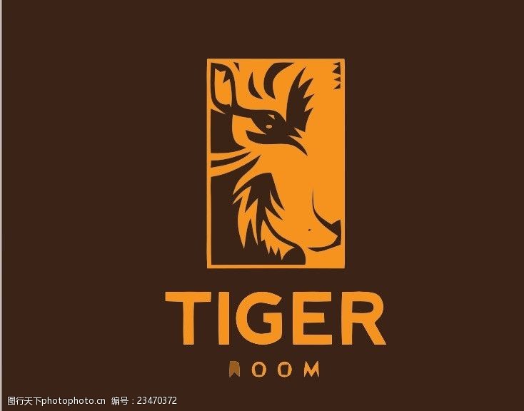 欧美插画老虎logo
