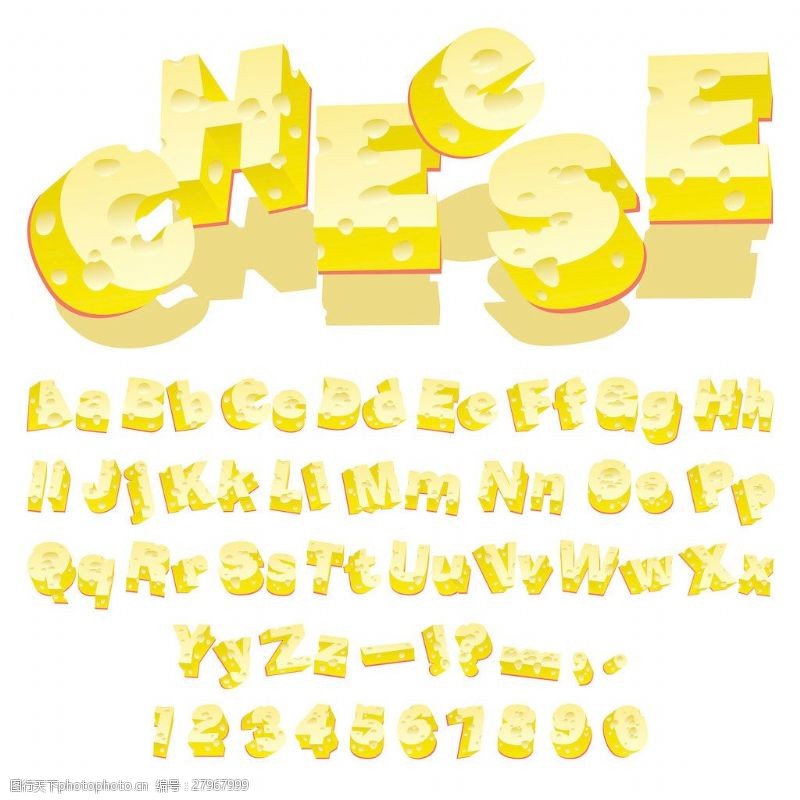 自由奶酪创意字母矢量