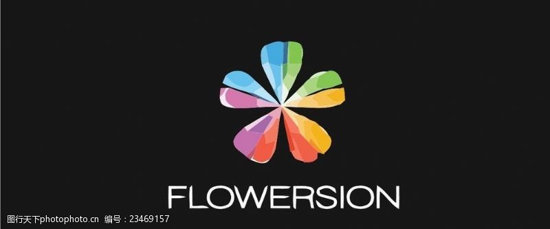美式漫画花卉logo