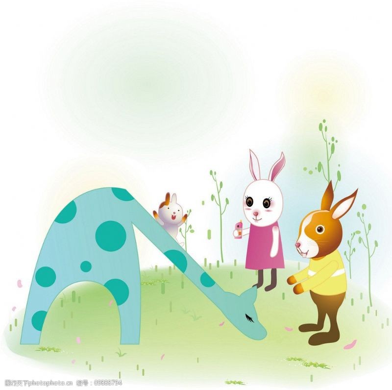 童年插画卡通兔图片