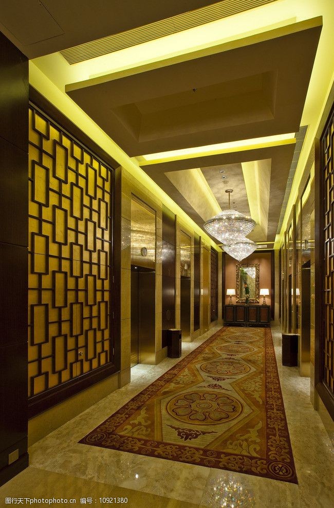 五星级酒店酒店电梯厅图片