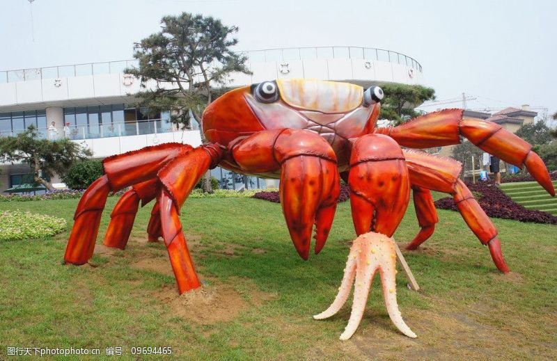 园林小品螃蟹雕塑图片