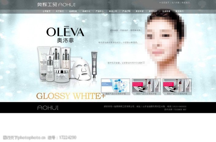 化妆品网站首页奥辉工贸网页模板图片