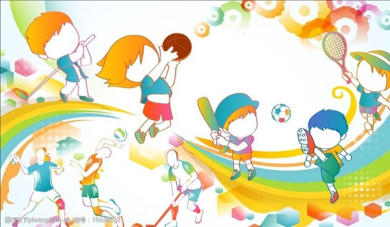 羽毛球时尚幻彩运动儿童图片