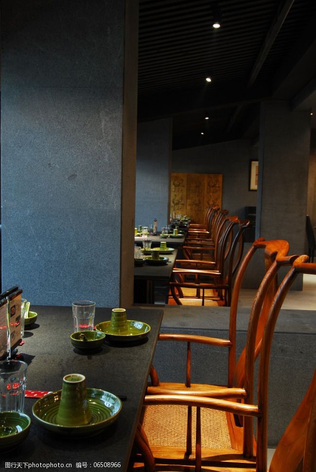 中国风素材下载古朴自然的餐厅背景图