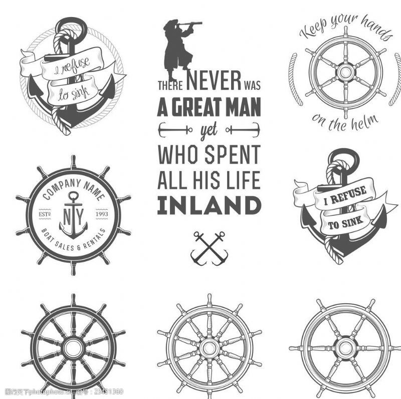 象征标识怀旧航海标签