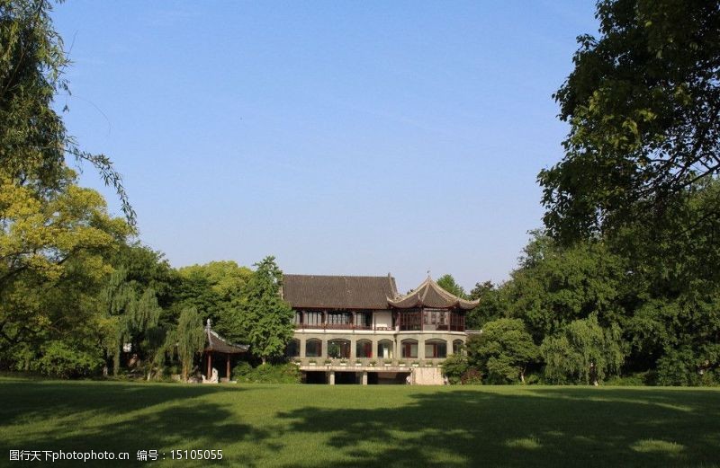杭州西湖名胜西湖庭院图片